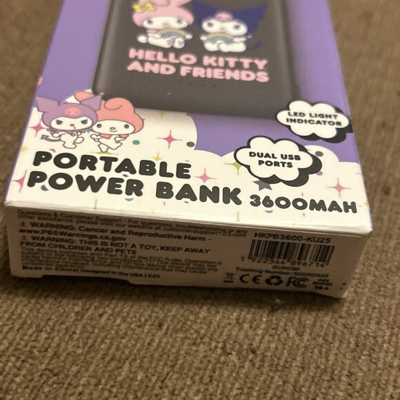 Hello Kitty & Friends Portable Power Bank 3600MAH Black Dual USB New In Box - Picture 5 of 11